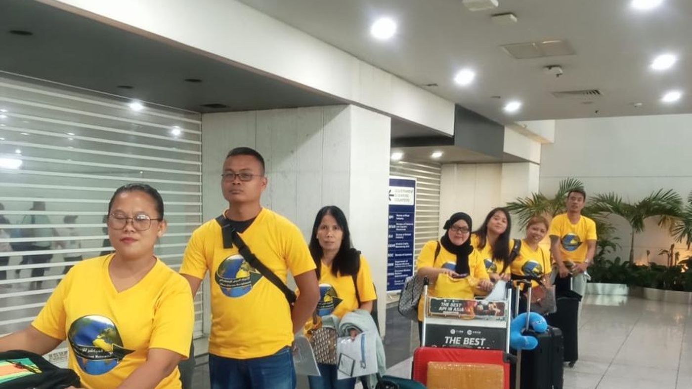Applicants heading through the airport